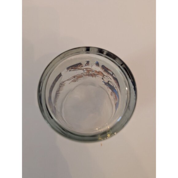 Vintage Libbey  Christmas Glass With Santa Sleigh & Snowy Village Scene - Picture 4 of 6